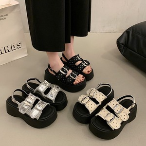ダブルベルト厚底バックストラップサンダル SU1604