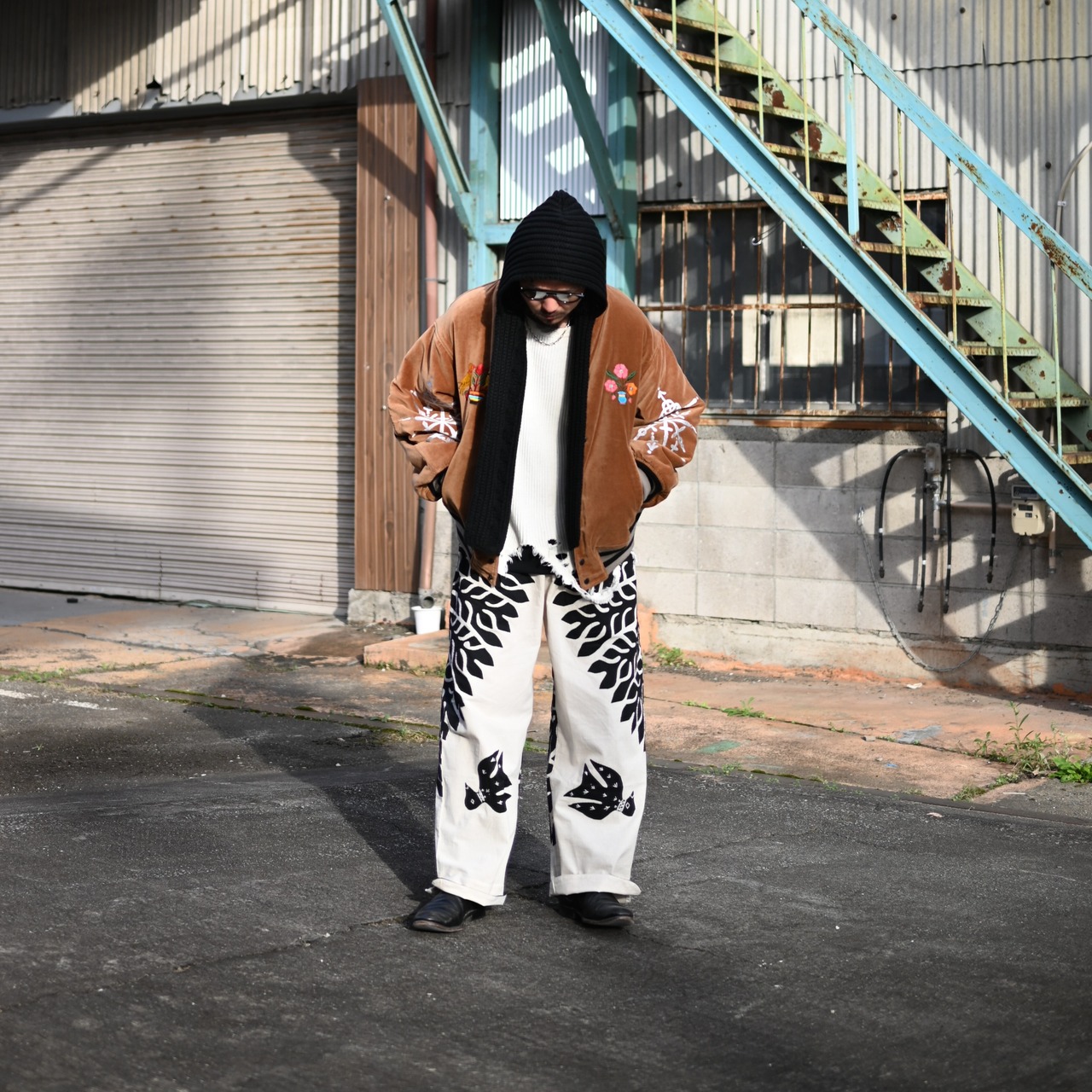 Leh /  Embroidery SKA Reversible Blousonコーディネート
