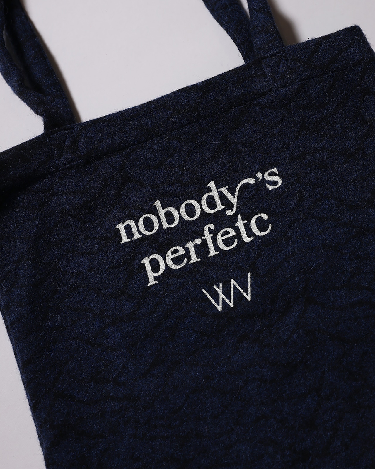 WV Original / nobody’s perfetc Tote Bag - Blue Wave Wool