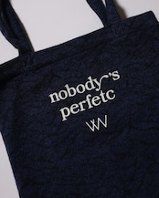 WV Original / nobody’s perfetc Tote Bag - Blue Wave Wool