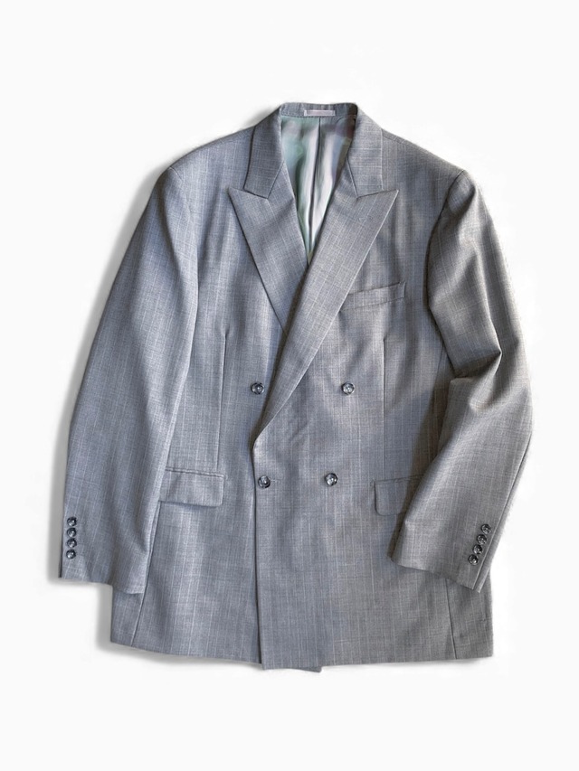 GEN IZAWA / "BISYU"double breasted tailored jacket (gray stripe)