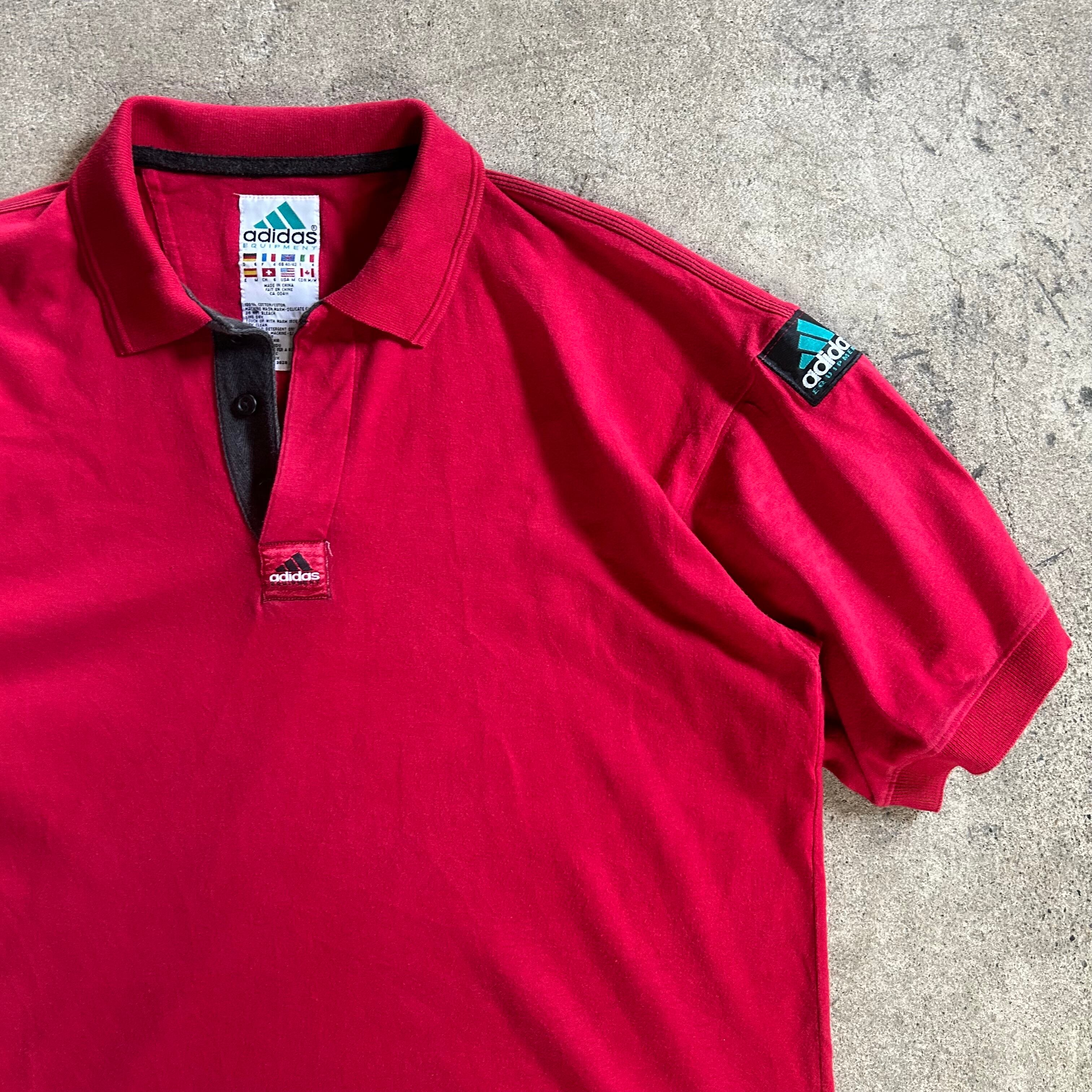 90s adidas equipment polo shirt アディダス エキップメント 半袖 ...