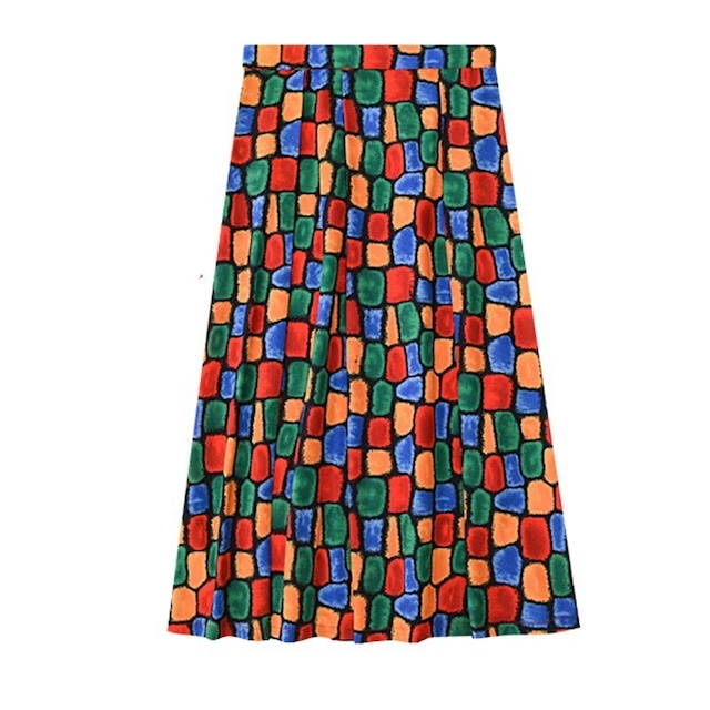 シフォンチェック柄スカート 10157