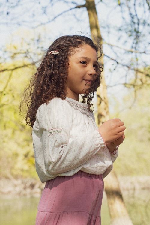 【Marie Puce Paris】⭐残りわずか⭐Alba Blouse Smocked Twill～Victorian Faranable⭐6ｙ－１0ｙ