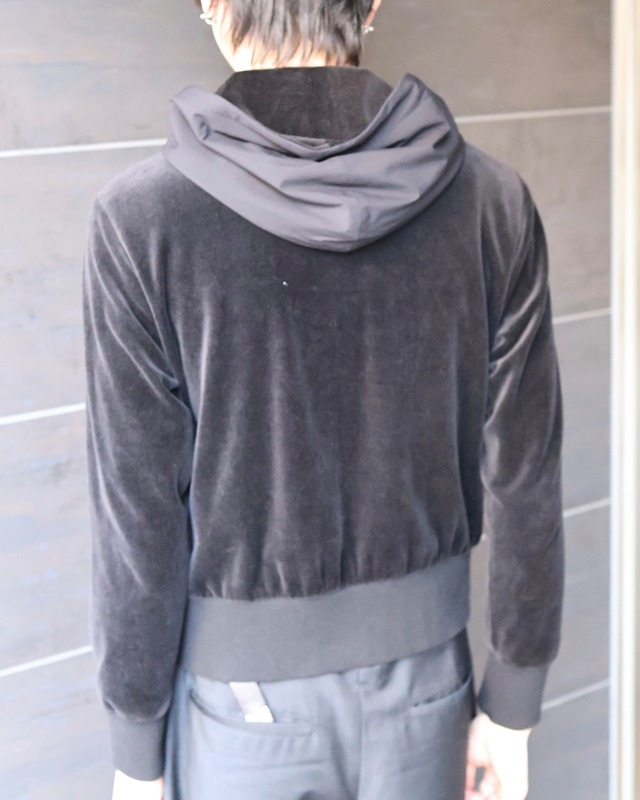 【LANVIN COLLECTION】short length high neck zip up hoodie