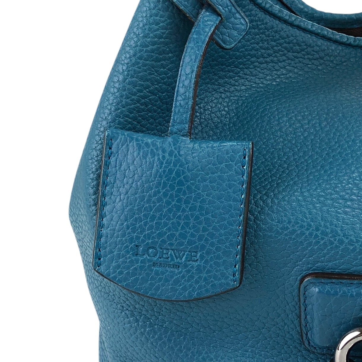 LOEWE ロエベ カリエPM ハンドバッグ ブルー カデナモチーフ レザー