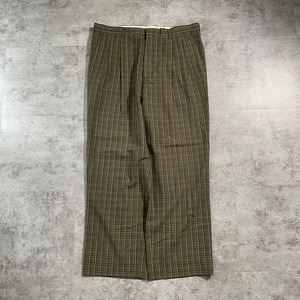Vintage BALENCIAGA pleated plaid slacks / W35 L28