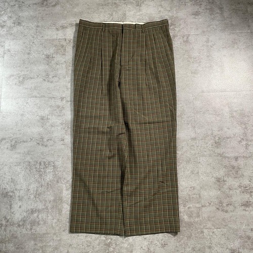 Vintage BALENCIAGA pleated plaid slacks