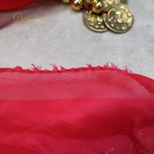 ベリーダンス 衣装 上下セット ピンク系 トップス スカート ヒップスカーフ 金 コイン 練習 レッスン 鮮やか キラキラ ダンス衣装 イベント ステージ 華やか かわいい おしゃれ ゴールド系