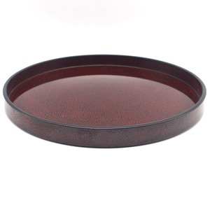 津軽塗（七々子塗）バカ塗り・お盆・丸盆・トレー・漆器・伝統工芸・No.260312-34・梱包サイズ80