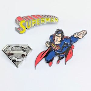 ♧送料無料！ ★ピンズ PINS★ピンバッジ 【 Superman ( スーパーマン ) 】ピンズ3個SET 〚アメリカン雑貨 アメトイ〛