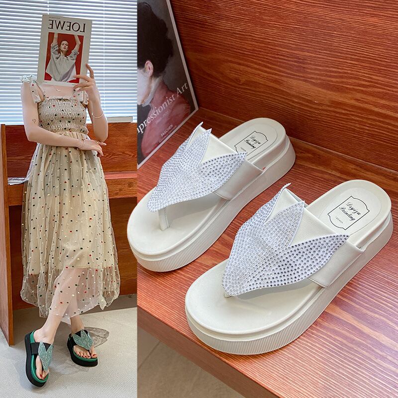 初回送料無料スリッパプラットフォームヒールレディースサンダル厚底