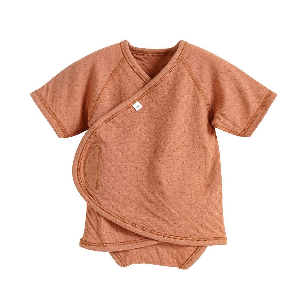 10mois(ディモワ) / PATTO SATTO HADAGI (パッとサッと肌着) / オーガニックコットン テラコッタ / 50-60cm