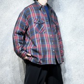 quilting check shirt jacket