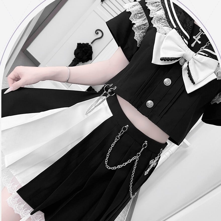 サブカル系地雷 甘辛MIX 小悪魔 4点セット 制服 セーラー風 推し活