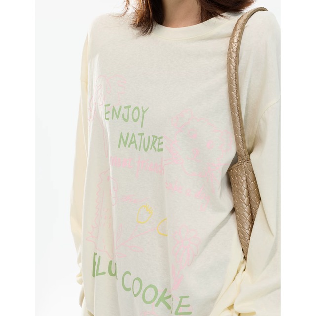 hand-drawn graphic long tee　ハンドドローインググラフィックロングティー　J2103