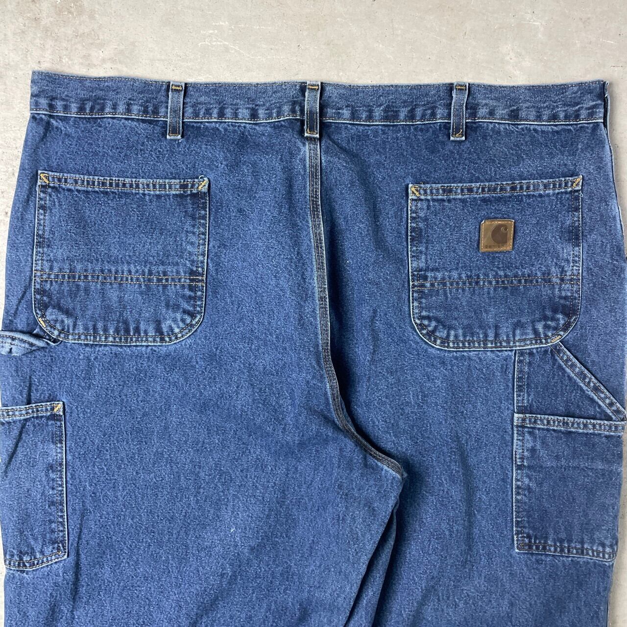 90s 00s カーハート 革ロゴ ペインター デニム パンツ W34 Carhartt カーハート W34 L32 インディゴ レザーパッチ デニム