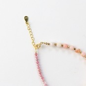 3種の天然素材をアシメトリーデザインで楽しむ！ ピンク トルマリン  オパール パール シルバー ブレスレット br1022