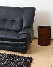 アスベル 木目調 ゴミ箱 リビング おしゃれ 丸型 4.7L ブラウン シンプル 17.5×17.5×23.3cm ダストボックス ルクレールコレクション ASVEL