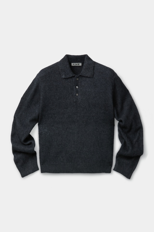 [COOR] Raccoon Three-Button Collar Sweater (Charcoal Gray) 正規品 韓国ブランド 韓国通販 韓国代行 韓国ファッション クール クーア クアー COOR 日本 店舗