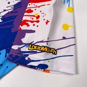 LOUD MOUTH ラウドマウス ペイント 総柄 半袖 ドライ ポロシャツ サイズ M /メンズ/マルチ