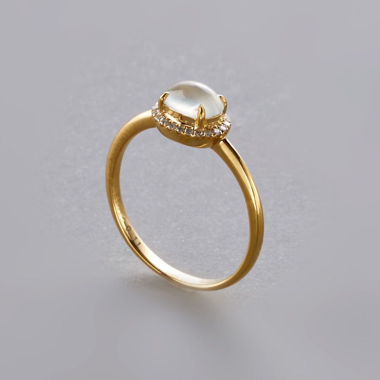 【13号】うっとりする美しさ K10YG 氷翡翠,ダイヤモンド リング A貨翡翠 jd_rg1856