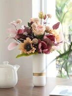 花瓶 陶器 一輪挿し セラミック花瓶 シリンダー モダンアレンジ フラワーインテリア シンプル スタイリッシュ 置き物 リビング ホワイト フラワーベース