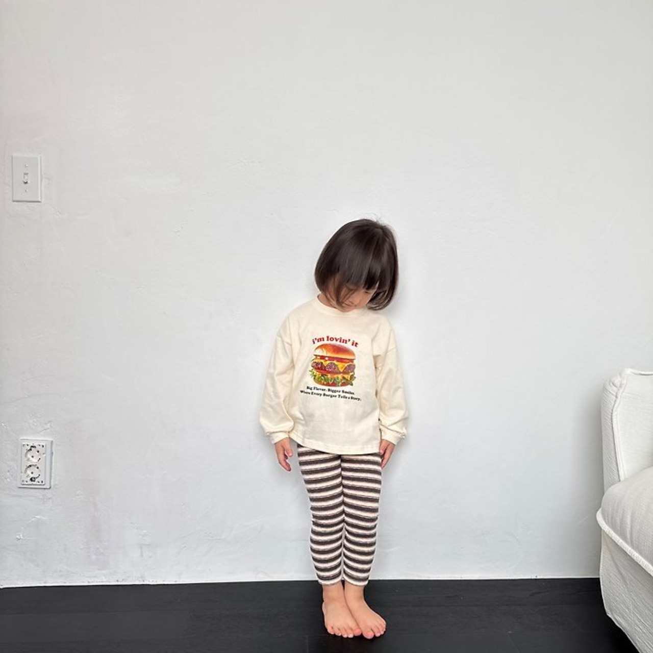 韓国子供服 / 26Autumn / 〖取寄〗Nightbebe / ハンバーガー長袖Tシャツ / キッズ服 * XS~XL*