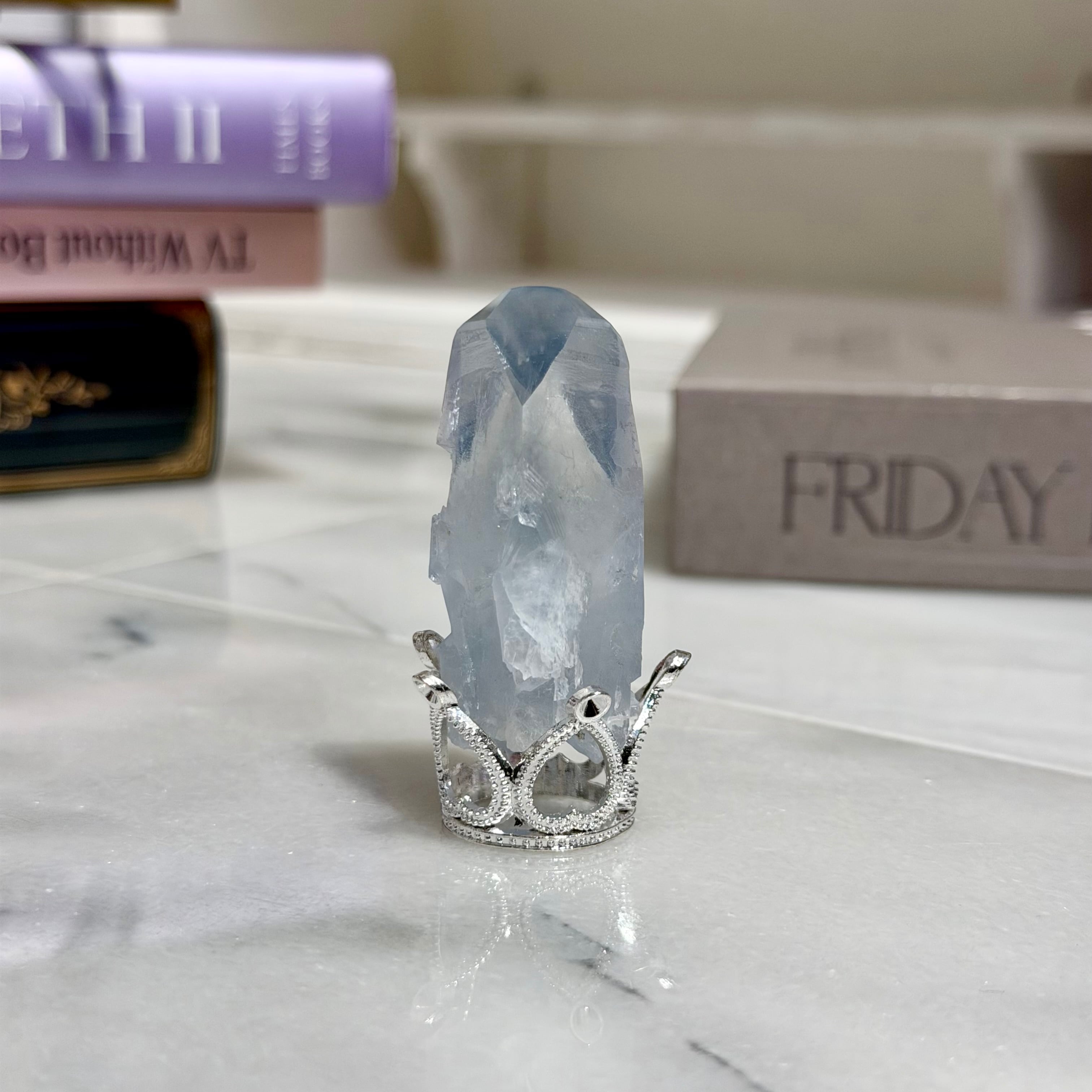 セレスタイト 原石 単結晶 251203 高透明度 ブルークリスタル 虹入り