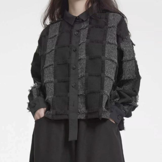 Blocking color splicing shirt C0606