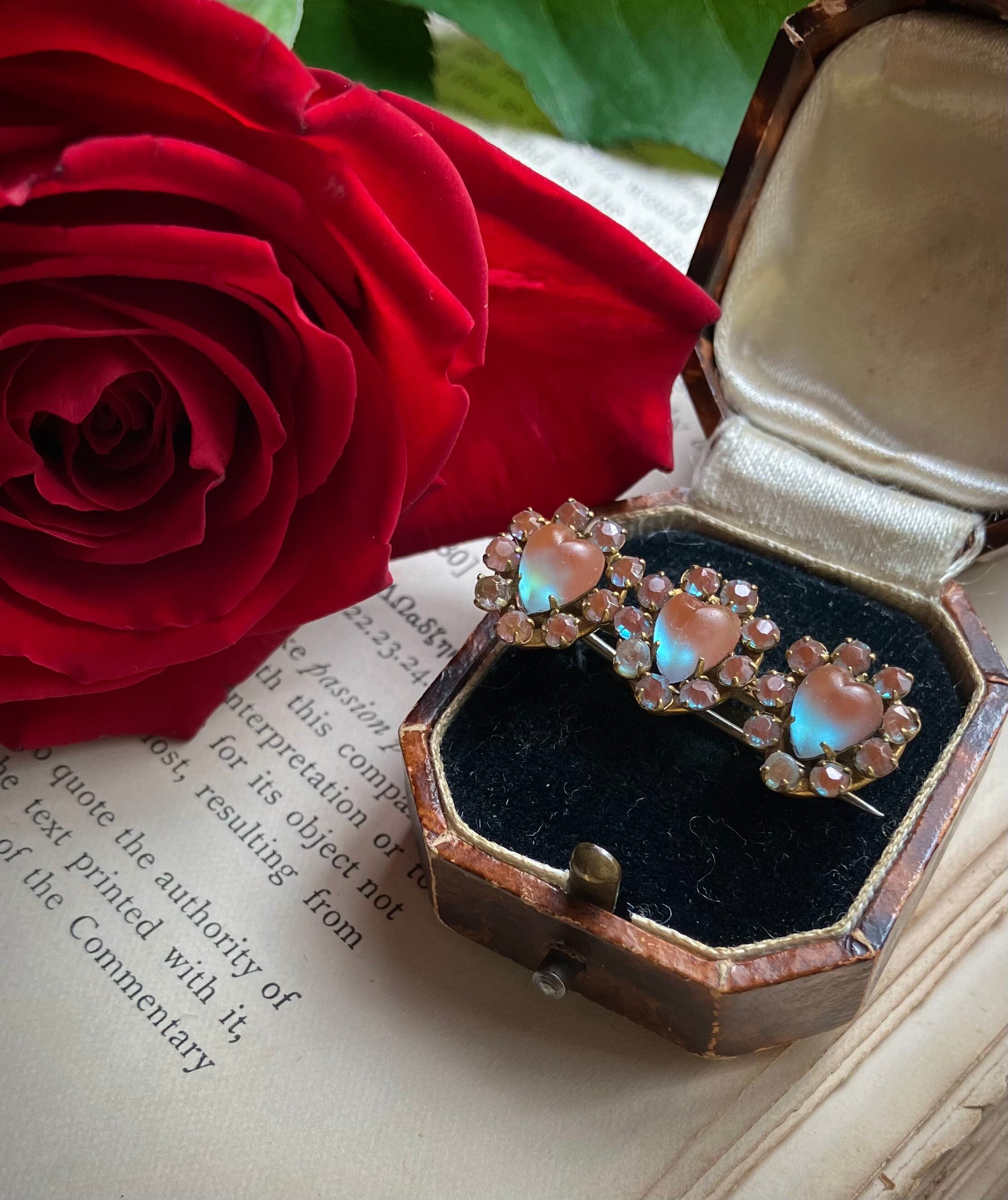 サフィレットサフィレットブローチダブルハートアンティークヴィンテージ