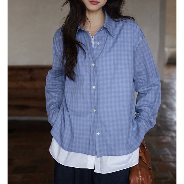 layered check shirt