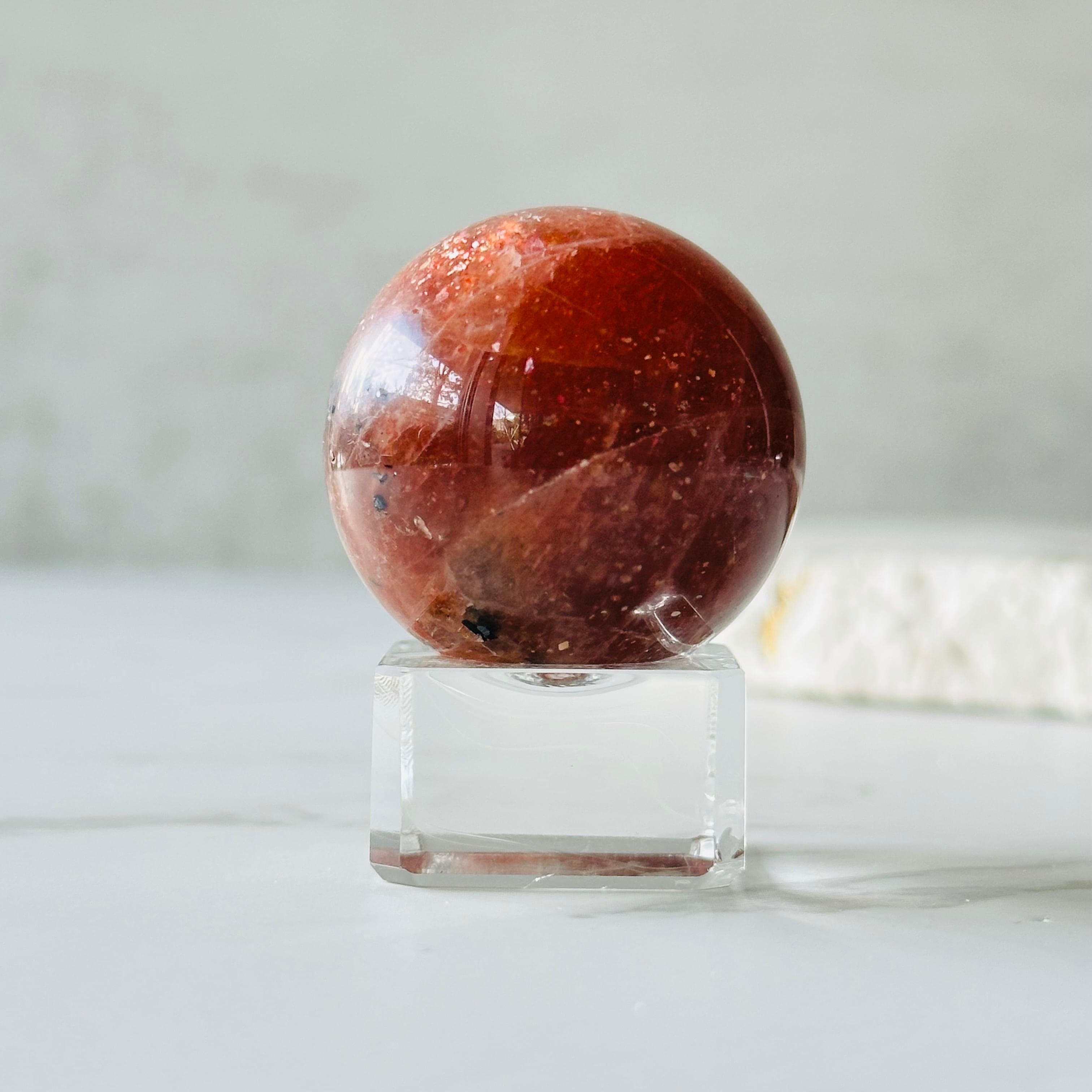 ムーン•サンストーン　スフィア　天然石　B e4d131e333e5003d62215272b348dc