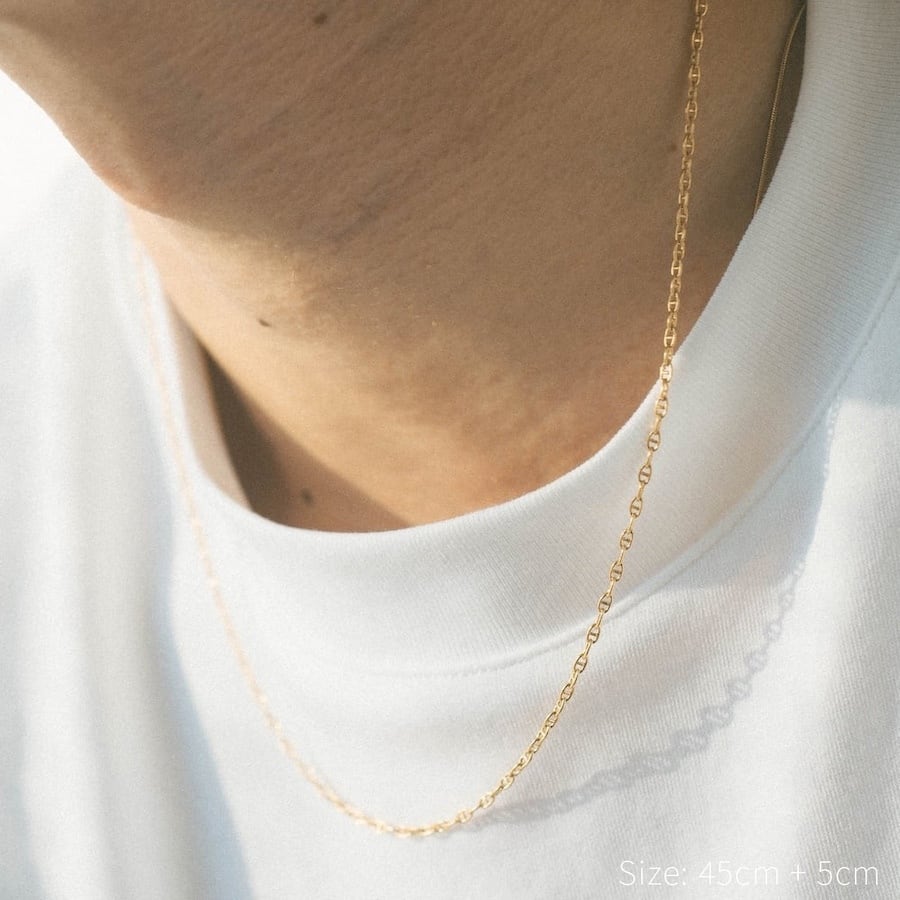 fine anchor chain necklace (gold) #n83 | garcia