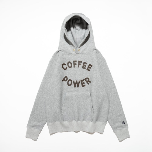 TACOMA FUJI RECORDS COFFEE POWER HOODIE designed by Yunosuke HEATHER GRAY