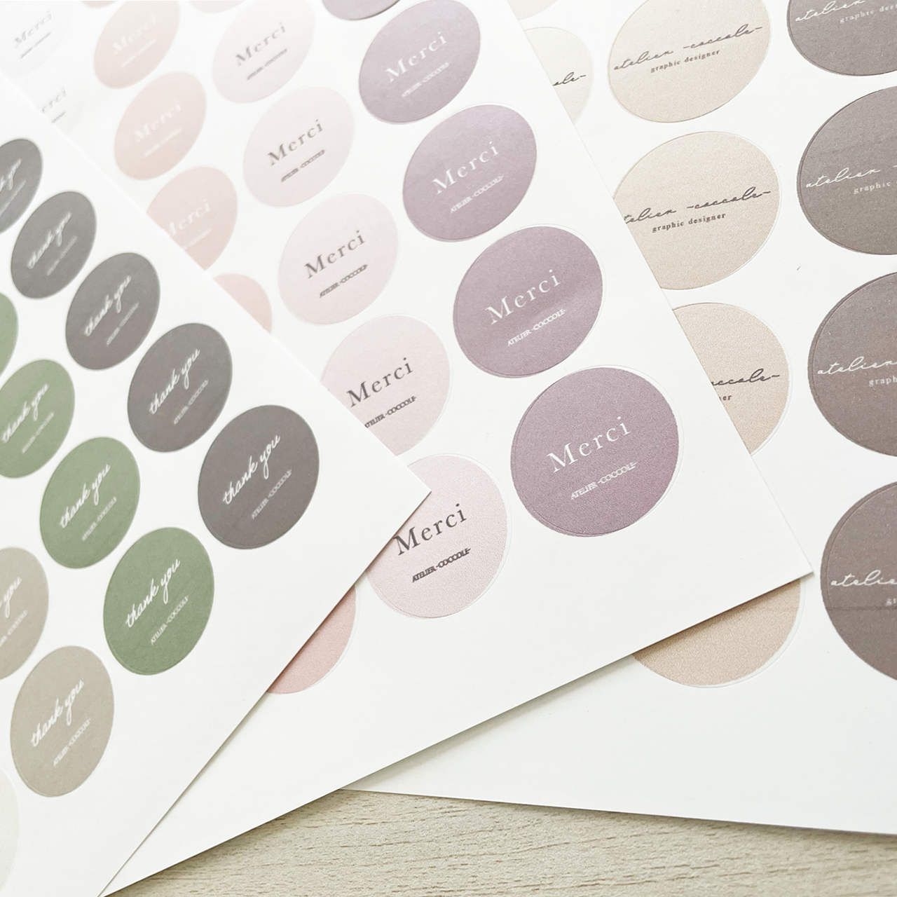 【くすみ系6色セットA】アクセサリー台紙の格上げ★ショップシールサンキューシール くすみ系6色セットA】アクセサリー台紙の格上げ☆ショップシール