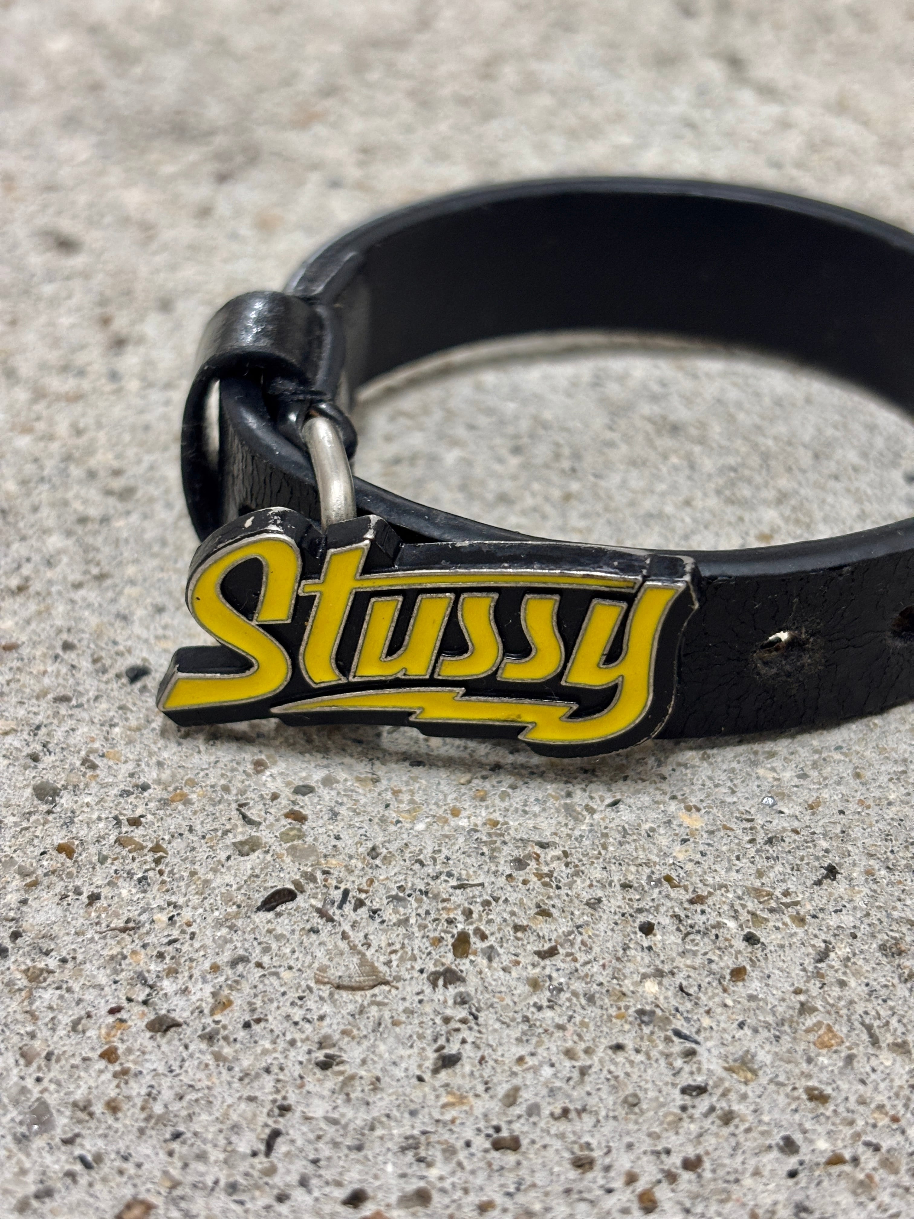 00s STÜSSY LOGO Buckle Bracelet /ロゴバックル 00s OLD STUSSY/Leather Bracelet/レザ－ブレスレット/ロゴバックル