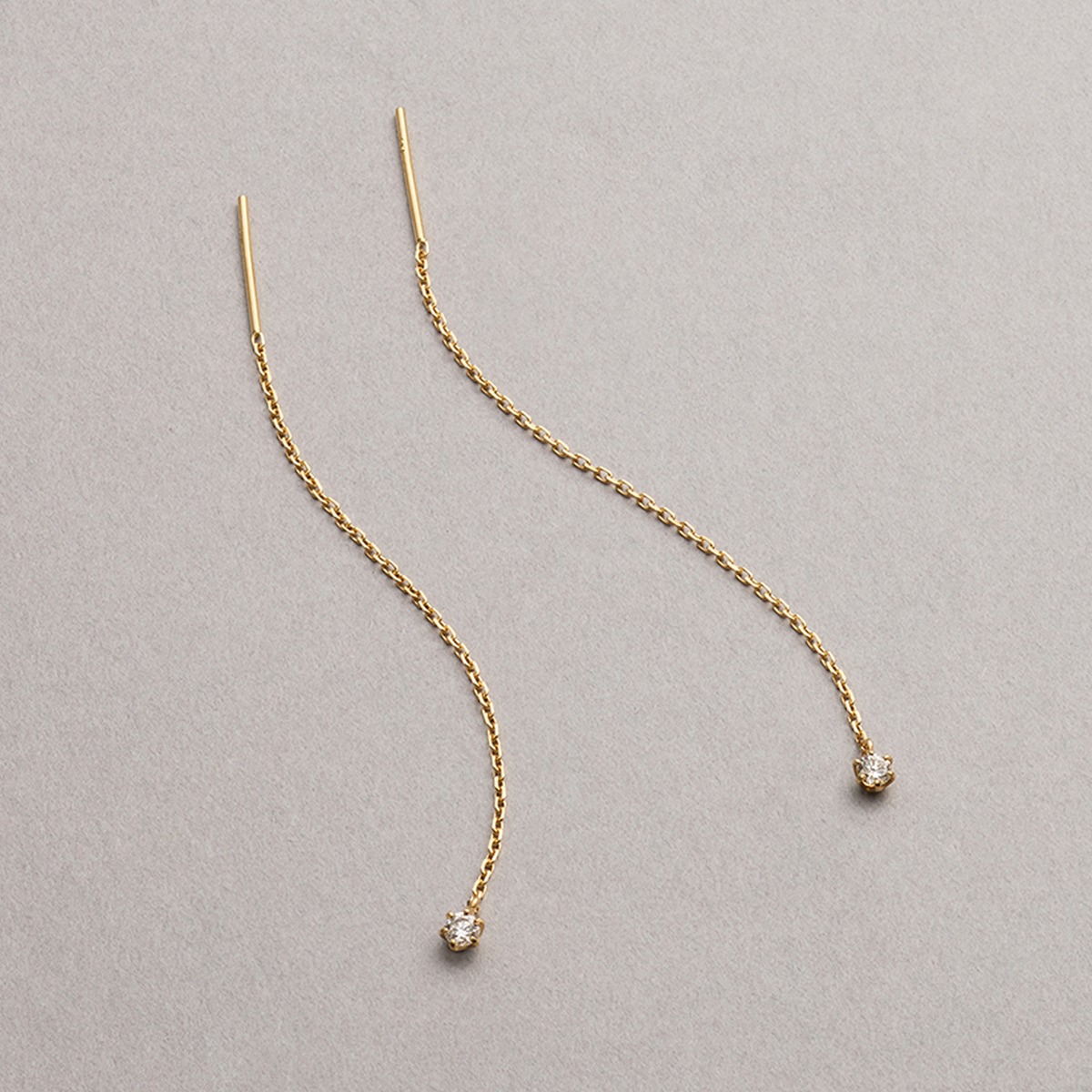 K18イエローゴールド ダイヤモンドロングピアス【MKY0015P1】 | MONICE 