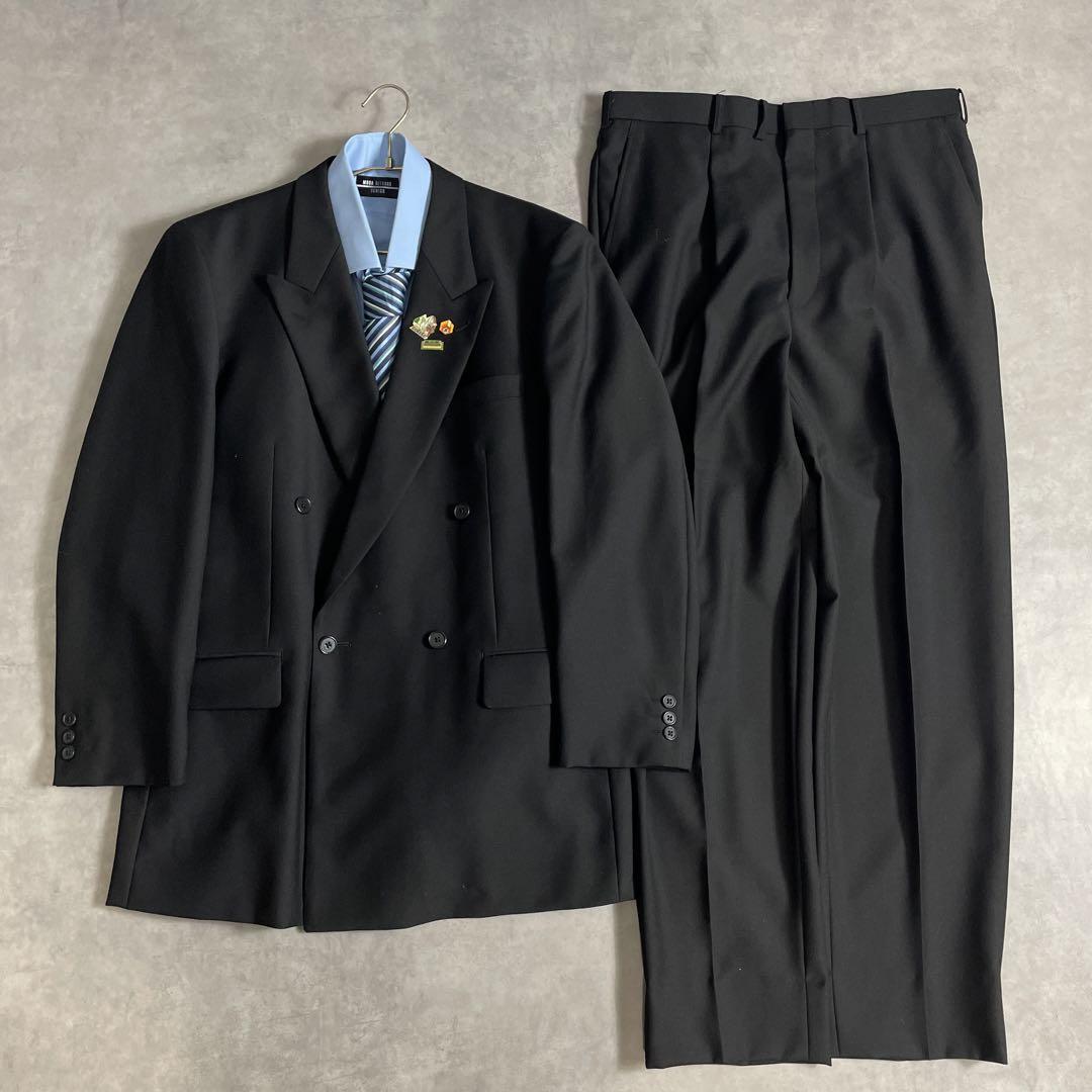 90s ヴィンテージ スーツ ダブル セットアップ ピンズvol.76 ブルー