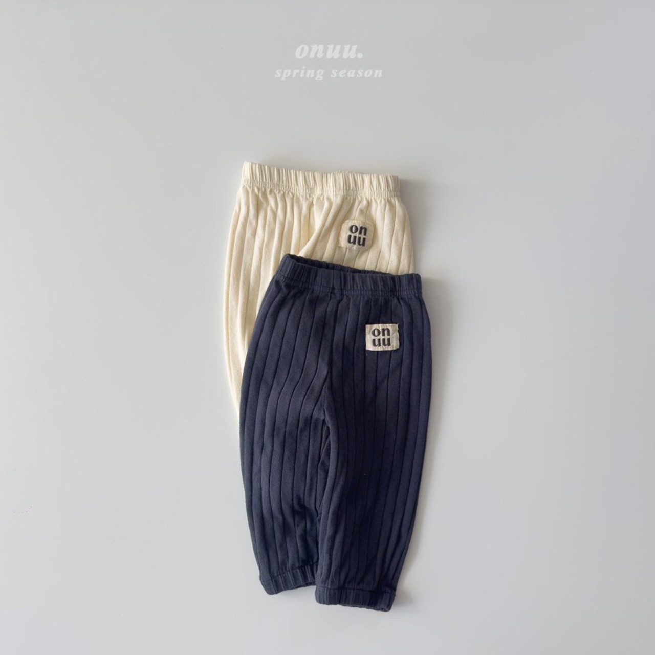 【ONU】やわらかニットリブパンツ navy 70~120cm 240211on - 10