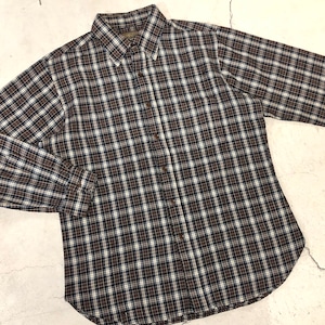 ⊕ 1970'S SIR PENDLETON WOOL CHECK SHIRT L "ブラウン×白×青"