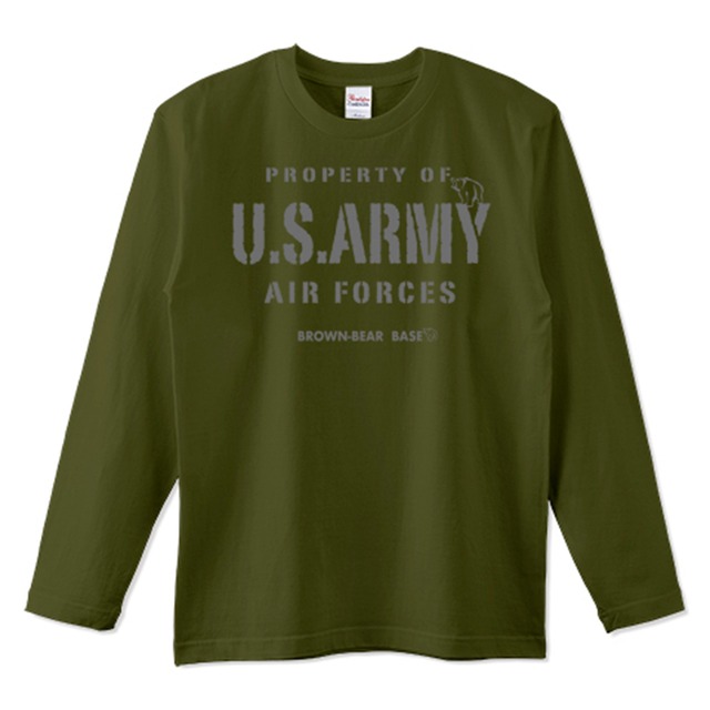 U.S.ARMY AIR FORCE ロングTシャツ：アーミーグリーン＋グレー＜会員限定色＞