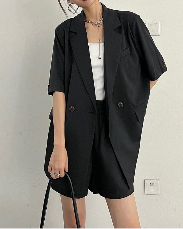 Oversized Jacket & Shorts Set［A0129］