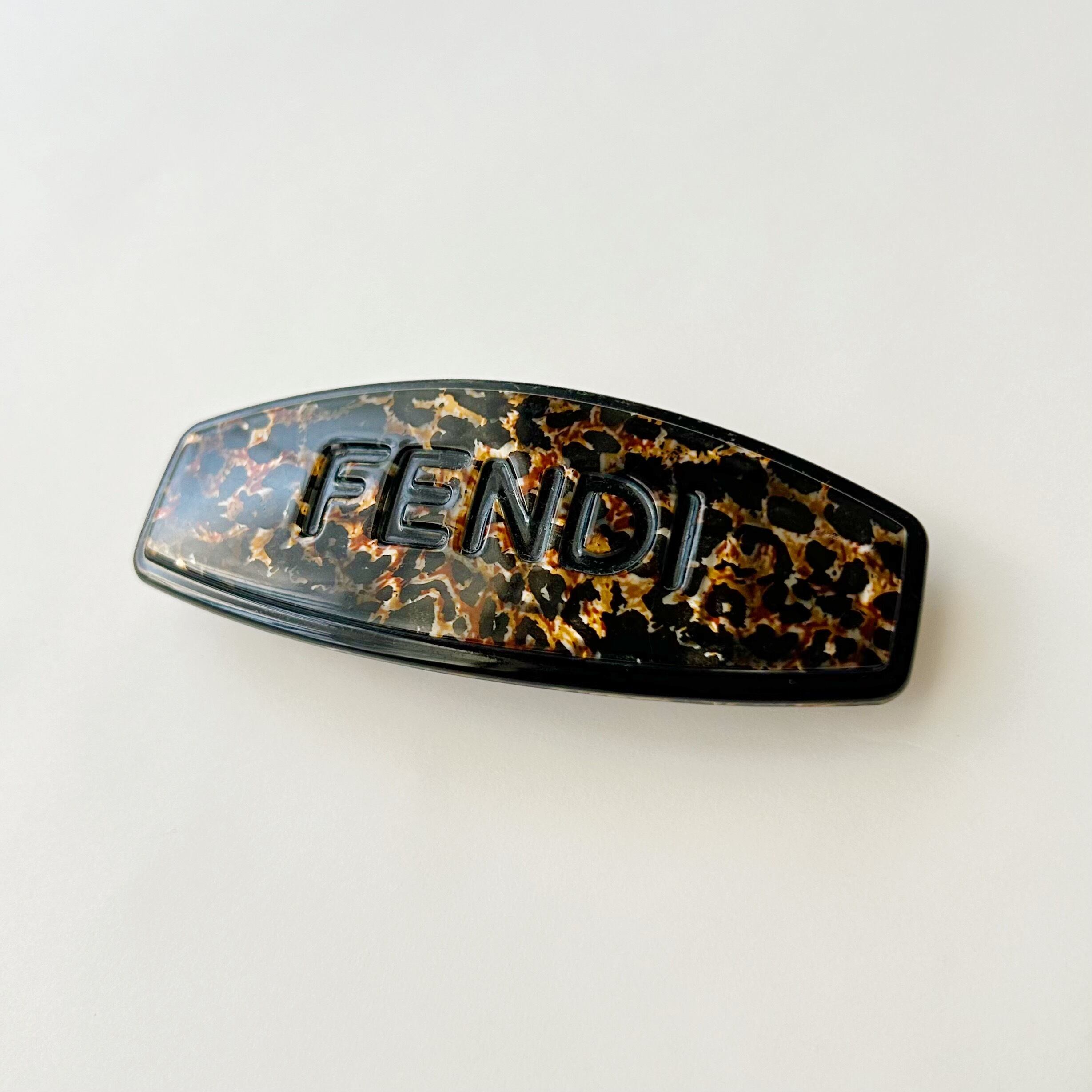 F6278】FENDI レオパードロゴバレッタ/フェンディ/ヘアアクセサリー