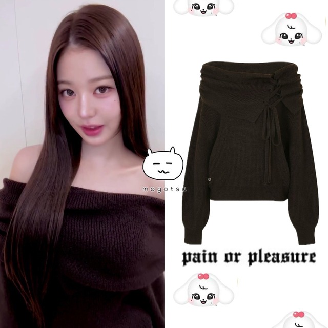 ★IVE ウォニョン 着用！！【PAIN OR PLEASURE】KAREN CORSET KNIT deep brown