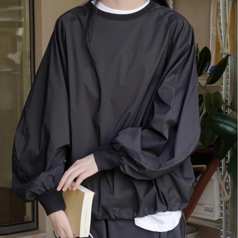 Drawstring hem raglan sleeve pullover 2 colors V2521