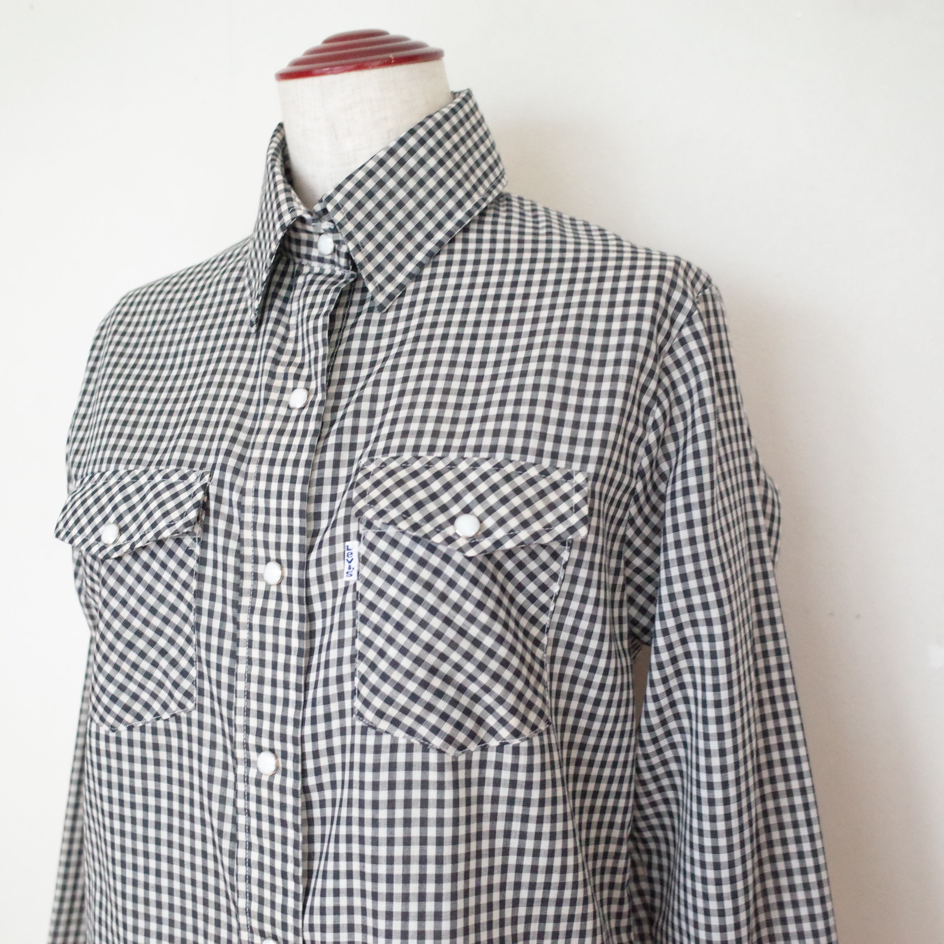 70-80s Levi's ski gingham check western shirt
