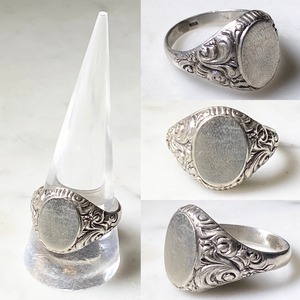 antique c1900 silver signet ring
