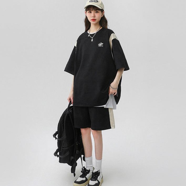 半袖 ジャージ セットアップ レディース 韓国 夏 Tシャツ ハーフパンツ