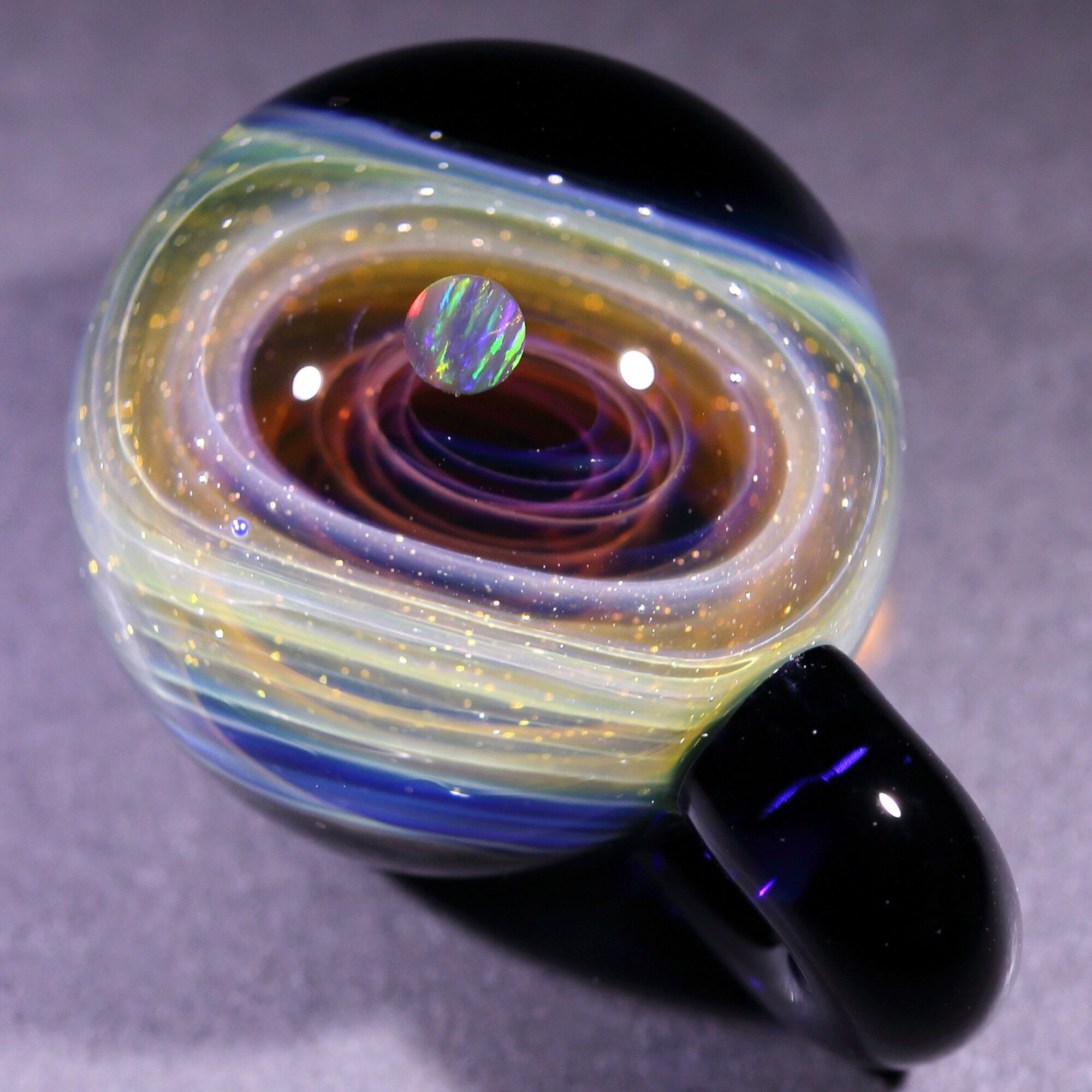 27mm Galaxy Glass Pendant 宇宙ガラスペンダント (螺旋状銀河） no